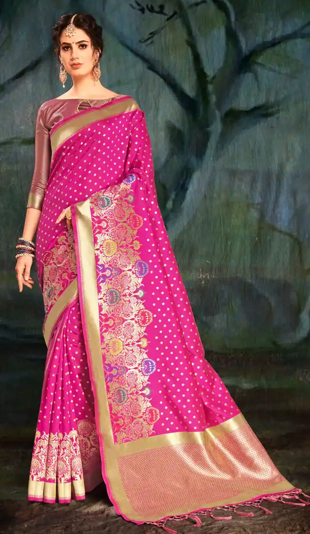 Magenta Color Banarasi Silk Traditional Saree - 452655512