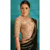Black Color Silk Party Wear Plus Size Saree Blouse