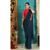 Teal Blue Color Pure Georgette Party Wear Plus Size Saree Blouse