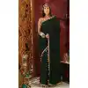 Dark Green Color Pure Georgette Party Wear Plus Size Saree Blouse