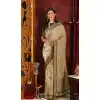Beige Color Pure Georgette Party Wear Plus Size Saree Blouse