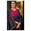 Blue Color Silk Embroidery Party Wear Plus Size Sari Blouse