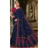 Blue Color Silk Embroidery Party Wear Plus Size Sari Blouse