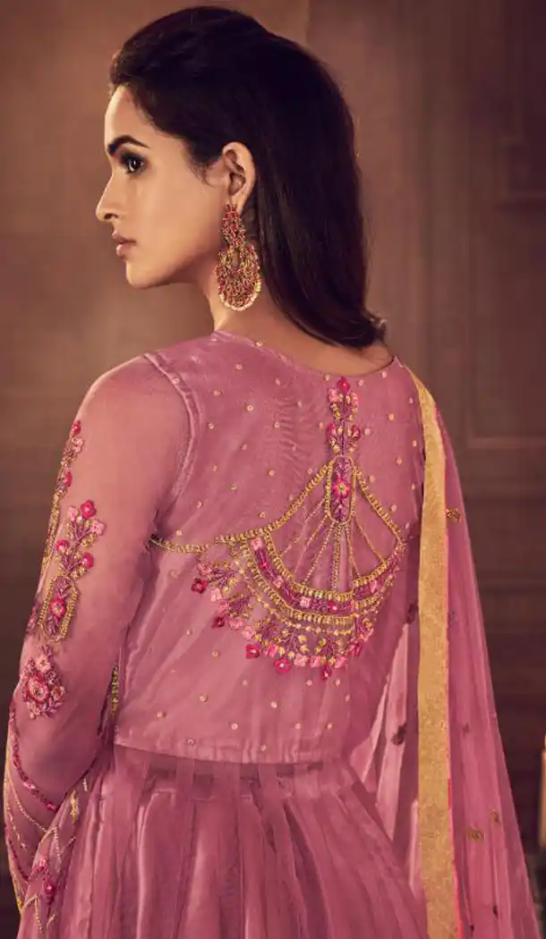 Pink Color Butterfly Net Pakistani Eid Wear Salwar Kameez