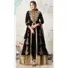 Black Color Faux Georgette Eid Wear Salwar Kameez With Koti