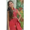 Maroon Color Silk Party Wear Crop Top Readymade Kid Girl Gown