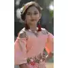 Peach Color Silk Party Wear Crop Top Readymade Kid Girl Gown