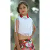 White Color Silk Party Wear Readymade Kid Girl Lehenga Choli