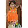 Orange Color Silk Party Wear Readymade Kid Girl Lehenga Choli