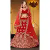 Red Color Satin Silk Designer Wear Plus Size Lehenga Choli