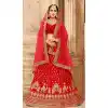 Red Color Satin Silk Designer Wear Plus Size Lehenga Choli