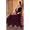 Wine Color Satin Silk Designer Wear Plus Size Lehenga Choli