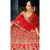 Red Color Satin Silk Designer Wear Plus Size Lehenga Choli