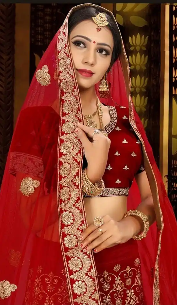 Maroon Color Satin Silk Designer Wear Plus Size Lehenga Choli - 464157199
