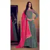 Grey Color Hevy Reyon Eid Wear Pakitani Long Gown Suit