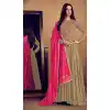 Beige Color Hevy Reyon Eid Wear Pakitani Long Gown Suit
