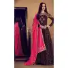 Violet Color Hevy Reyon Eid Wear Pakitani Long Gown Suit