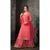 Peach Color Georgette Pakitani Palazzo Salwar Suit