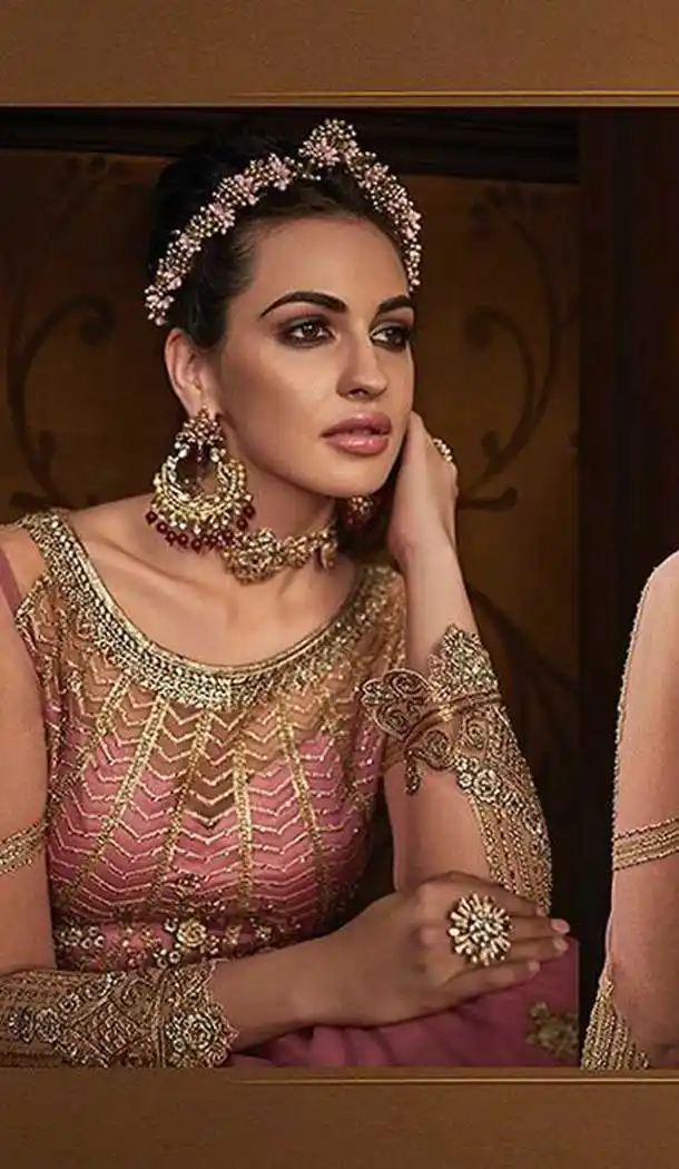 Pink Color Net Eid Special Pakitani Salwar Kameez - 471258040