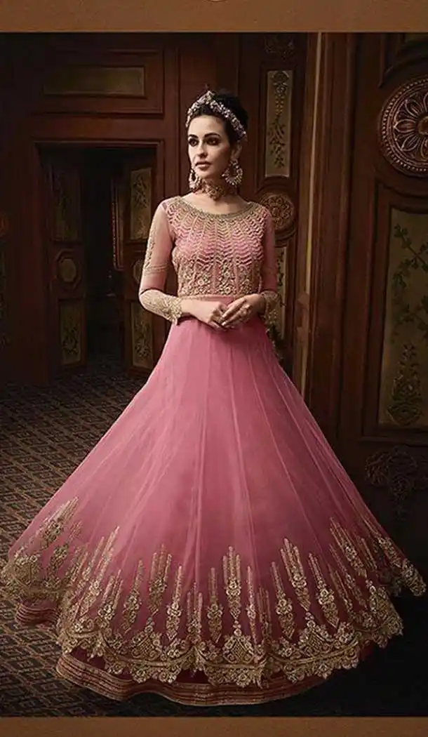 Pink Color Net Eid Special Pakitani Salwar Kameez - 471258040