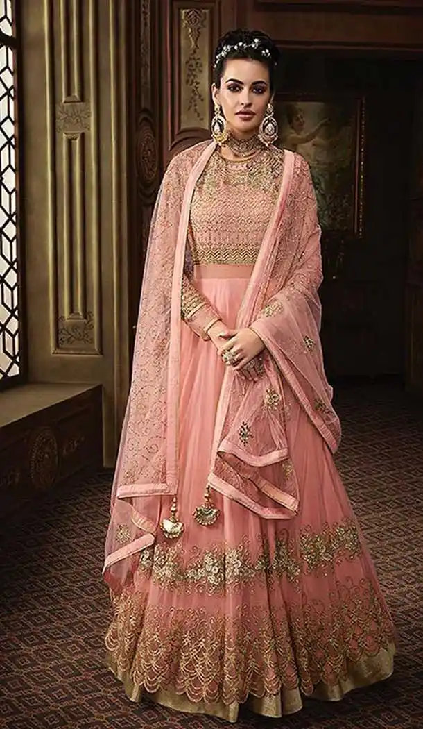 Light Pink Color Net Eid Special Pakitani Salwar Kameez - 471258043