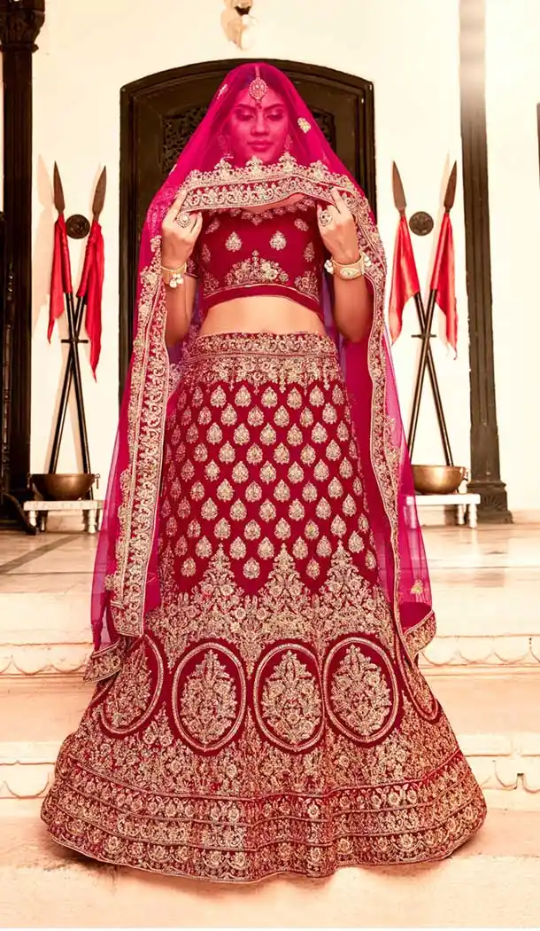 Maroon Color Pure Heavy Silk Wedding Special Lehenga Choli - 472358143