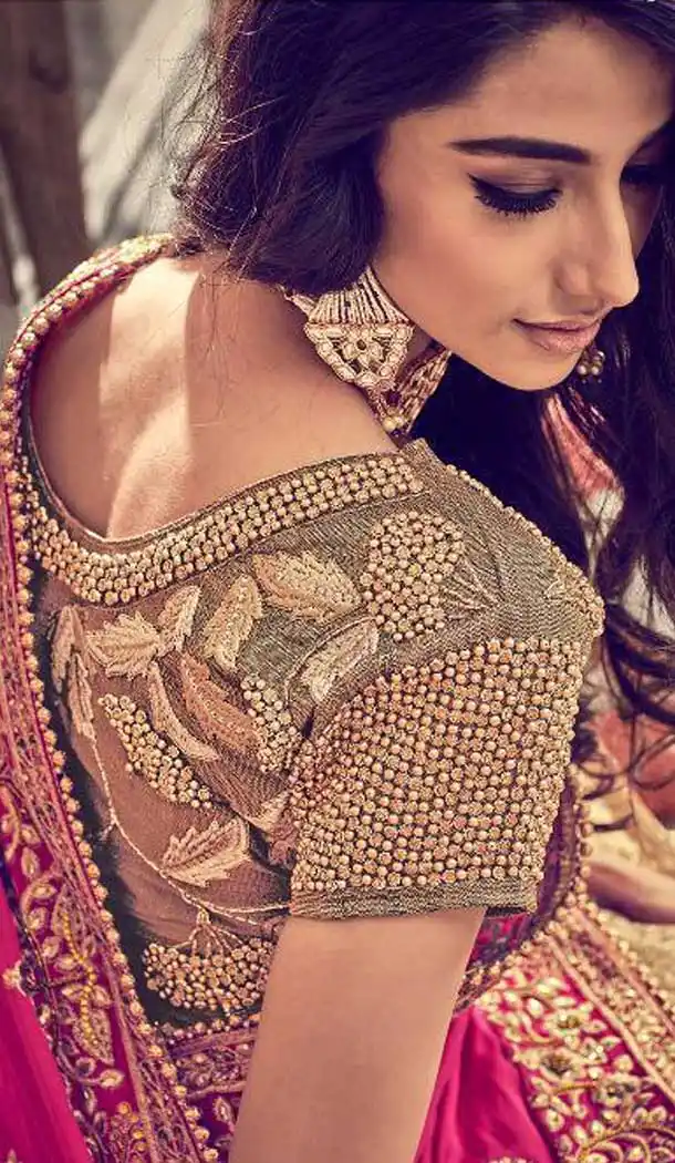 Rani And Cream Color Pure Satin Silk Designer Bridal Wear Saree - 472758175
