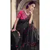 Black Color Imported Pallu Designer Bridal Wear Saree