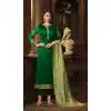 Green Color Satin Georgette Casual Wear Salwar Kameez