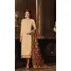 Cream Color Satin Georgette Casual Wear Salwar Kameez