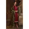 Maroon Color Satin Georgette Casual Wear Salwar Kameez