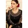 Black Color Satin Georgette Evening Wear Salwar Kameez