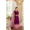 Violet Color Satin Georgette Party Wear Lehenga Suit