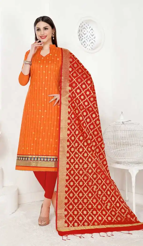 Orange Color Pure Modal Straight Cut Casual Salwar Kameez - 477458619