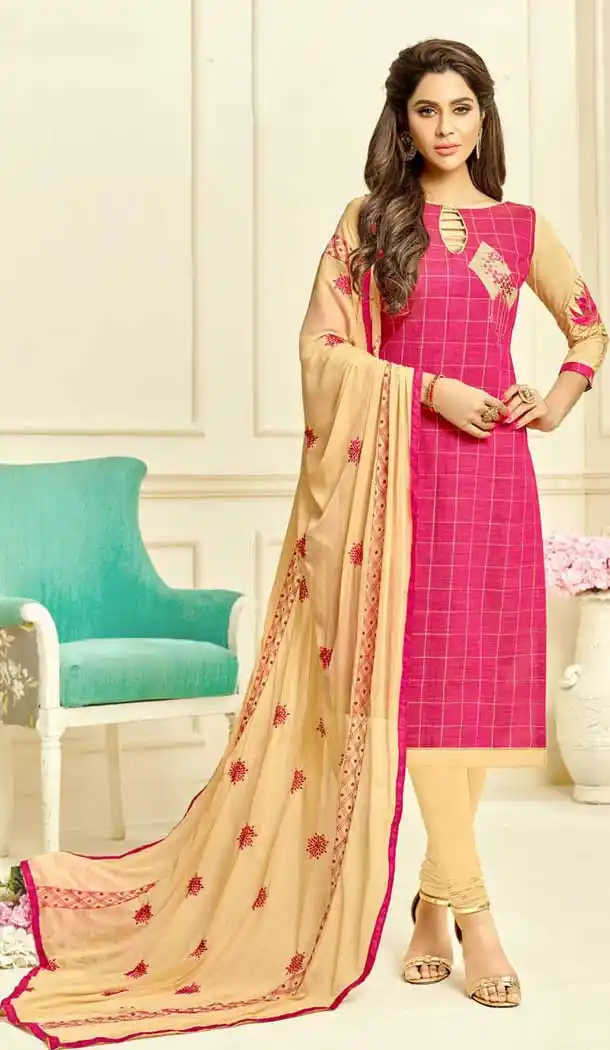 Dark Pink Color South Silk Casual Office Wear Salwar Kameez - 477558622