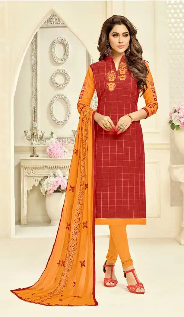 Red Color South Silk Casual Office Wear Salwar Kameez - 477558623