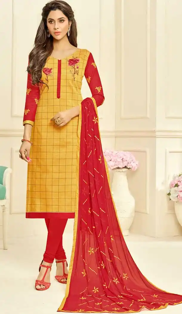 Yellow Color South Silk Casual Office Wear Salwar Kameez - 477558625