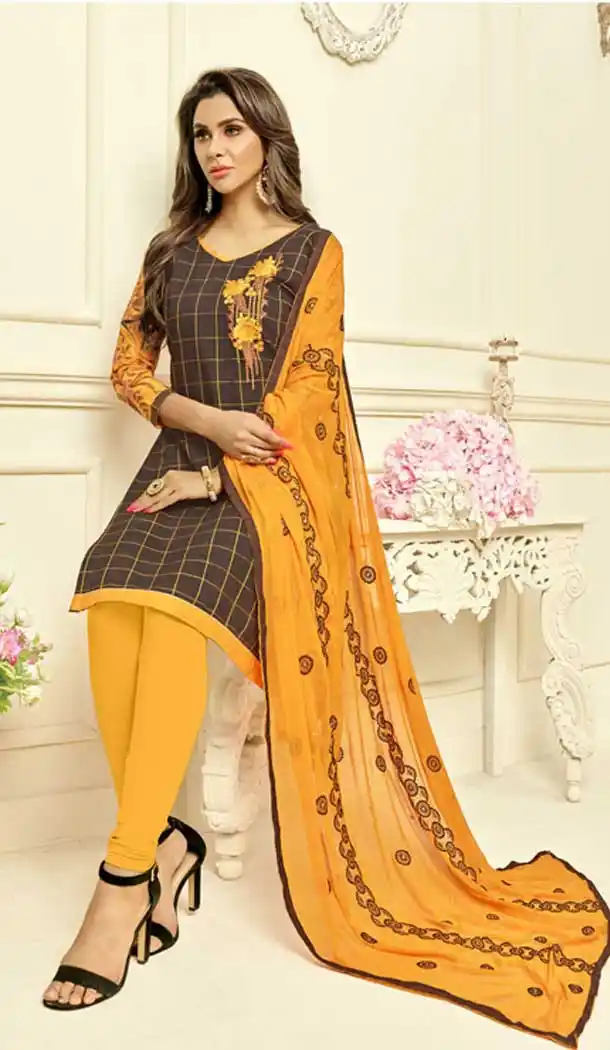 Brown Color South Silk Casual Office Wear Salwar Kameez - 477558627