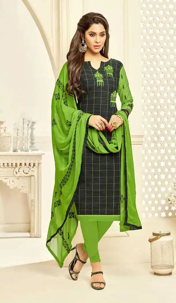 Dark Grey Color South Silk Casual Office Wear Salwar Kameez - 477558628