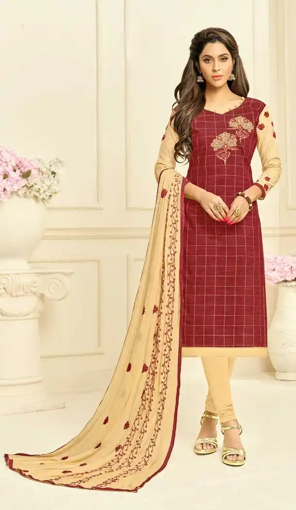 Maroon Color South Silk Casual Office Wear Salwar Kameez - 477558630