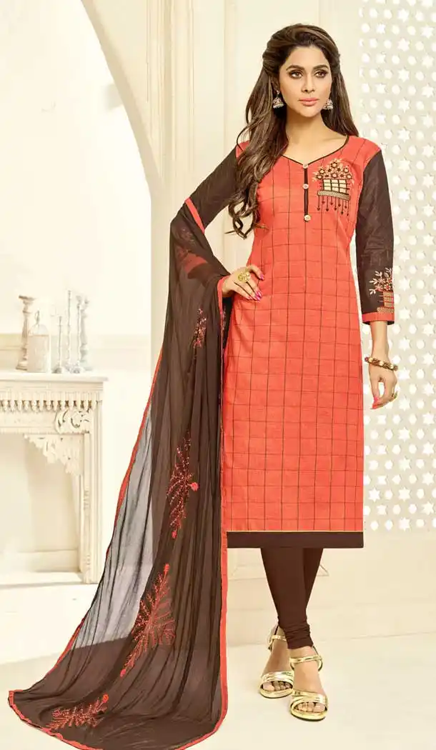 Orange Color South Silk Casual Office Wear Salwar Kameez - 477558632