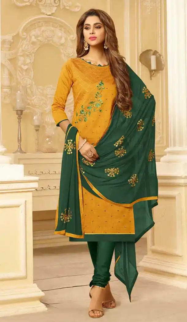 Mustard Color South Cotton Casual Office Wear Salwar Kameez - 477558637
