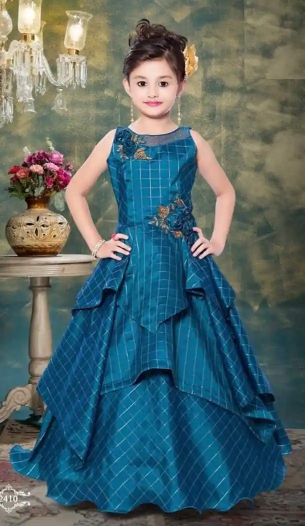 Morepich Color Sanatoon Designer Kids Girls Gown Dress - 4123556