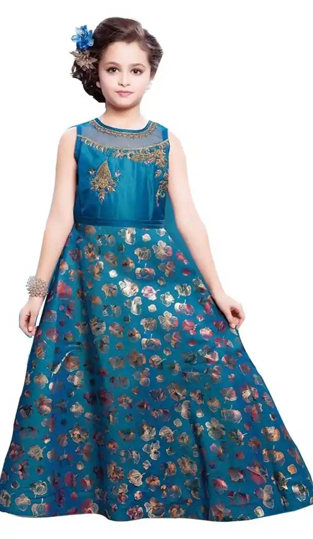 Morepich Color Sanatoon Designer Kids Girls Gown Dress - 4123568