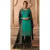 Green Color Satin Georgette Pakistani Sharara Suit