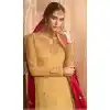 Off Yellow Color Satin Georgette Pakistani Sharara Suit