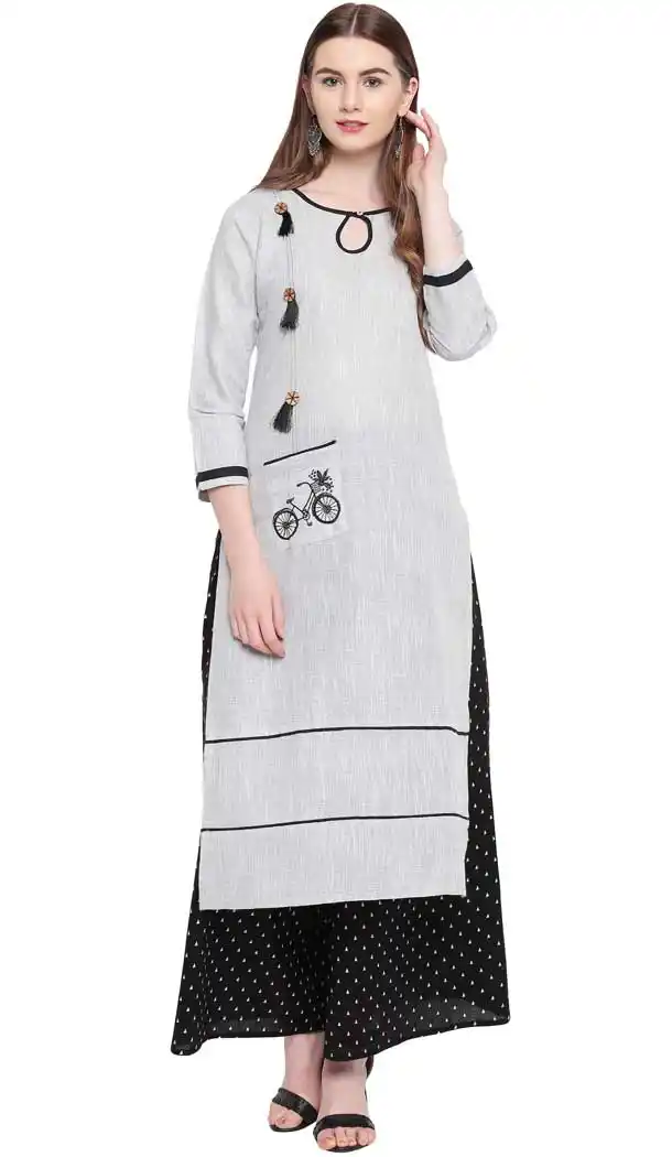 Grey Color Rayon Designer Readymade Tunic Top - 480259071