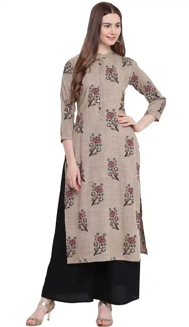 Coffee Color Rayon Designer Readymade Tunic Top