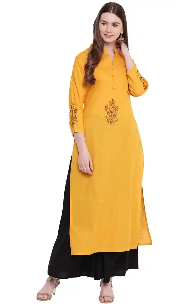 Yellow Color Rayon Designer Readymade Tunic Top - 480259078