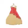 Coral And Cream Color Faux Georgette Designer Readymade Girl Ethnic Dress